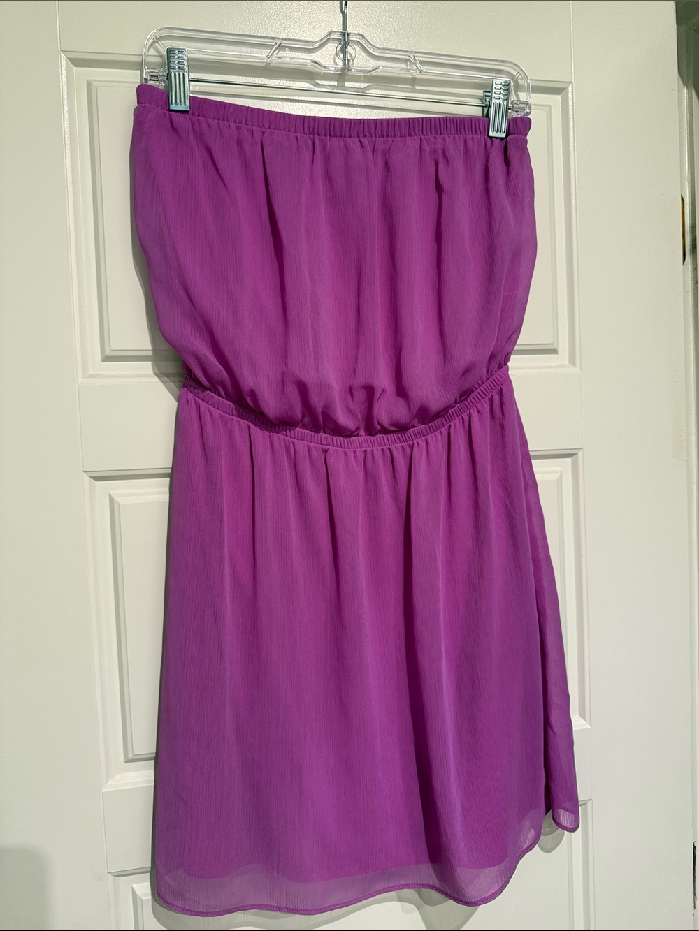 Express Strapless Party Dress in Magenta Purple